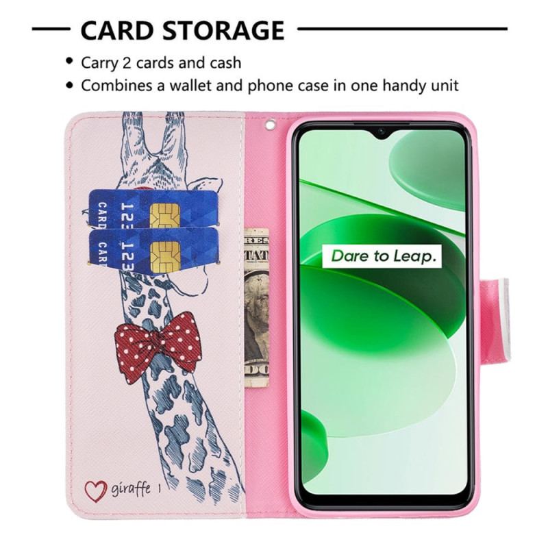 Capa Flip Para Realme C35 Girafa