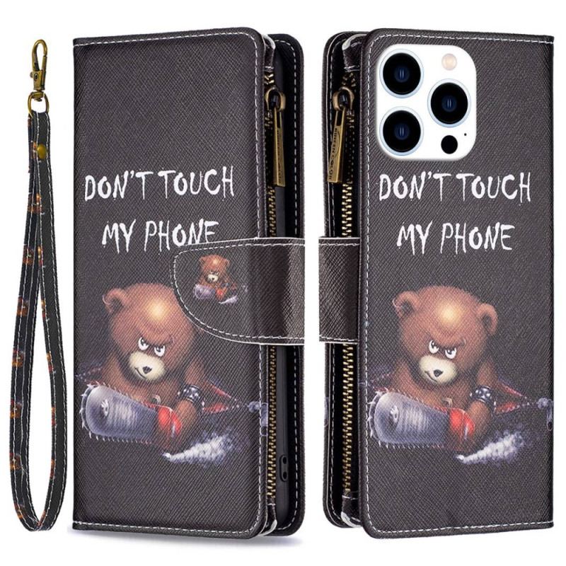 Capa De Couro Para iPhone 14 Pro Capa Tipo Carteira Carteira De Urso