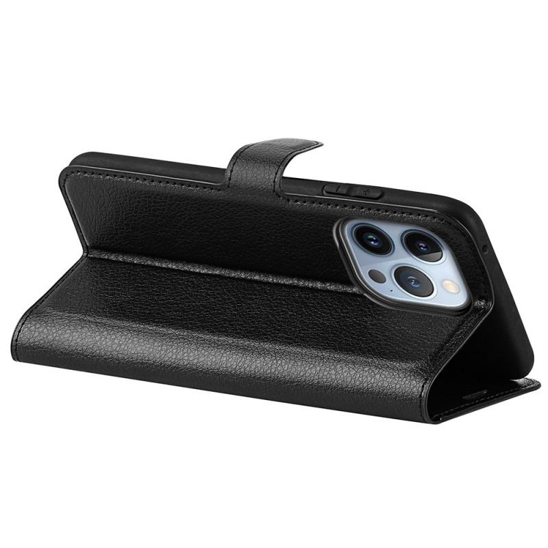 Capa Em Pele Para iPhone 14 Pro Clássico