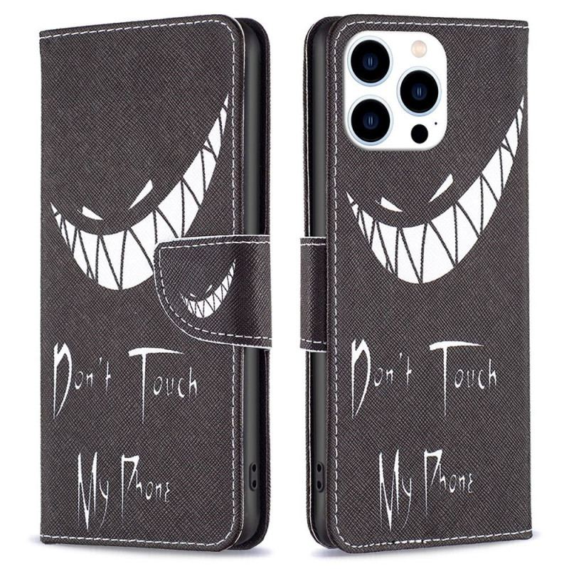 Capa Flip Para iPhone 14 Pro Não Toque No Meu Telefone