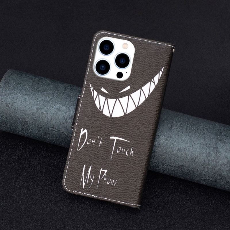 Capa Flip Para iPhone 14 Pro Não Toque No Meu Telefone