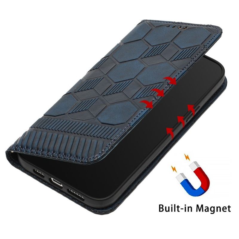 Capa Flip Para iPhone 14 Pro Padrão De Bola De Futebol
