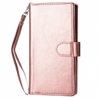 Capa Capa Flip Para iPhone 14 Pro Titular Destacável Para 9 Cartões