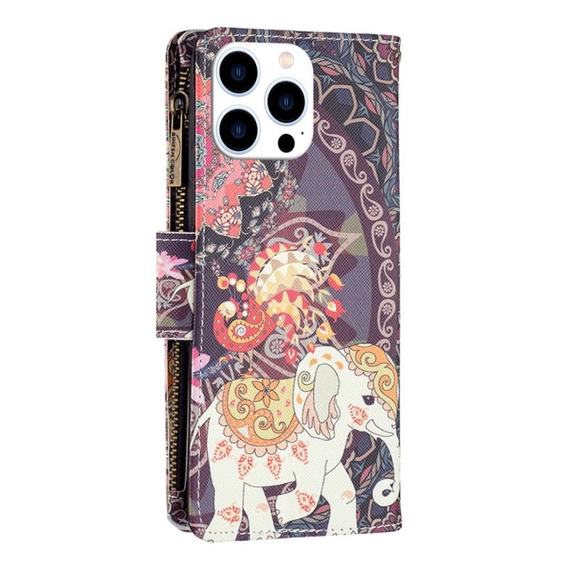Capa Folio Para iPhone 14 Pro Capa Tipo Carteira Carteira Elefante
