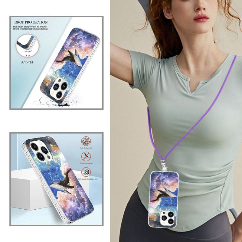 Capa Para iPhone 14 Pro Baleia Estilizada