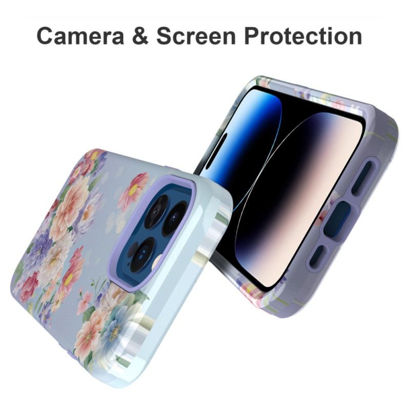 Capa Para iPhone 14 Pro Flores Vintage