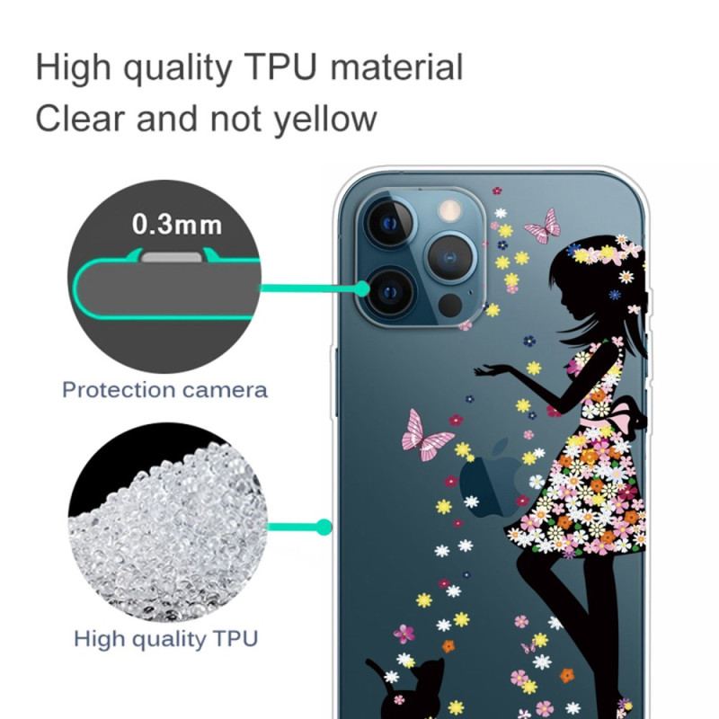 Capa Para iPhone 14 Pro Menina Transparente