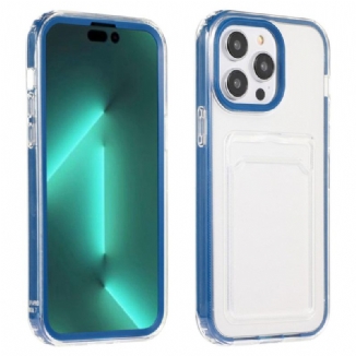 Capa Para iPhone 14 Pro Titular Do Cartão Transparente