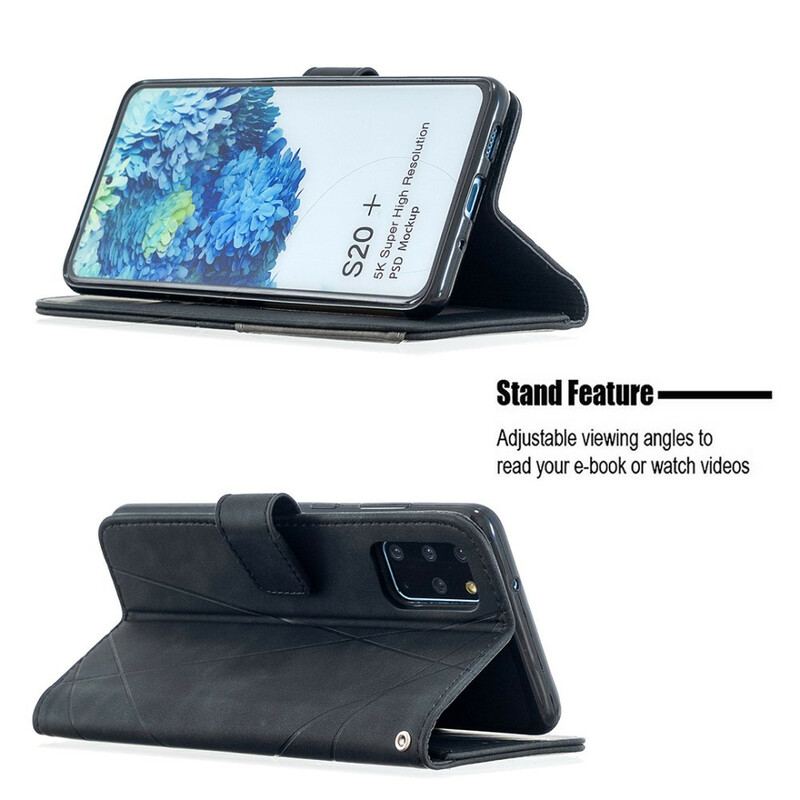 Capa De Couro Para Samsung Galaxy S20 Plus / S20 Plus 5G Triângulos De Cores Binfen