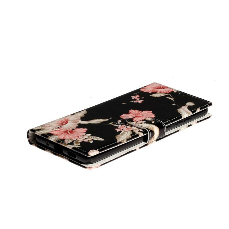 Capa Em Pele Para Samsung Galaxy S20 Plus / S20 Plus 5G Flores De Designer