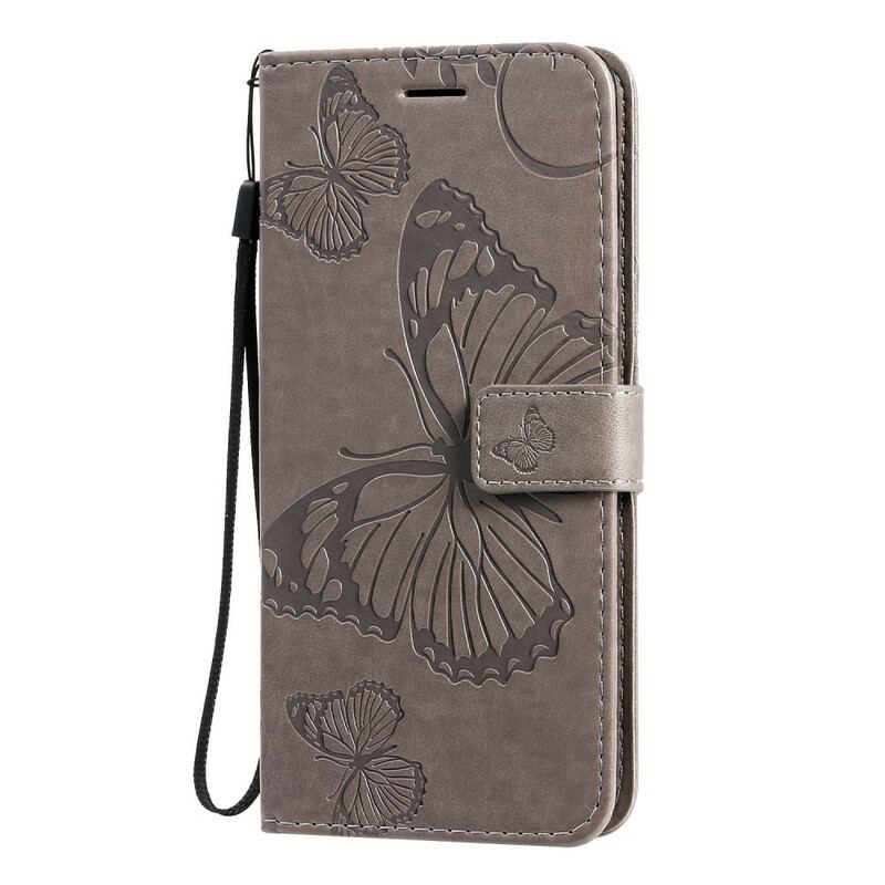 Capa Flip Para Samsung Galaxy S20 Plus / S20 Plus 5G De Cordão Borboletas Gigantes