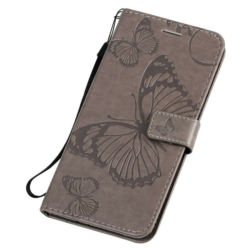 Capa Flip Para Samsung Galaxy S20 Plus / S20 Plus 5G De Cordão Borboletas Gigantes