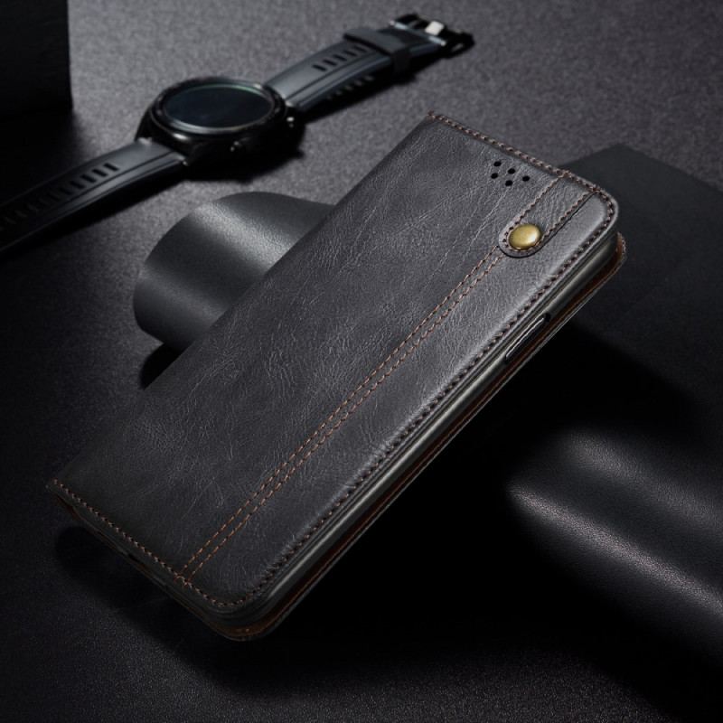 Capa De Celular Para Oppo A74 4G Flip Couro Sintético Encerado