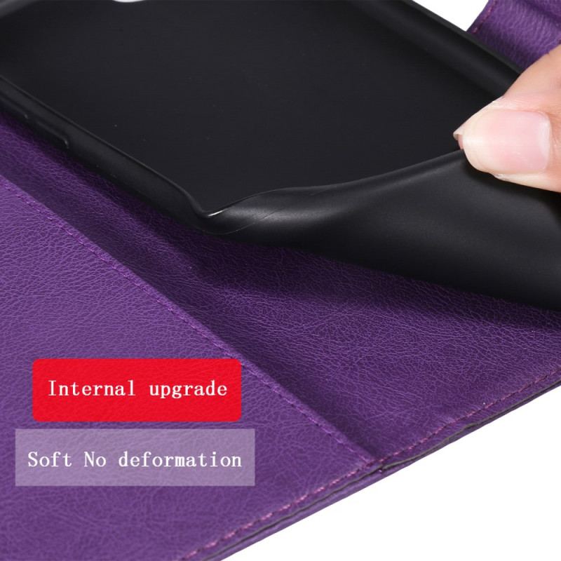 Capa De Couro Para Oppo A74 4G De Cordão Efeito De Couro Com Tiras