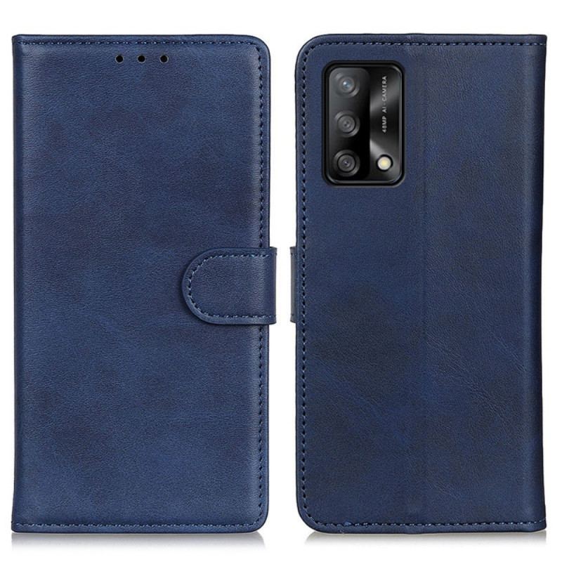 Capa De Couro Para Oppo A74 4G Efeito De Couro Retrô Fosco