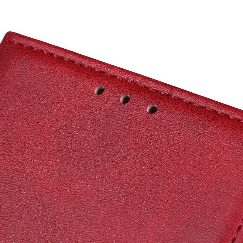 Capa De Couro Para Oppo A74 4G Efeito De Couro Retrô Fosco