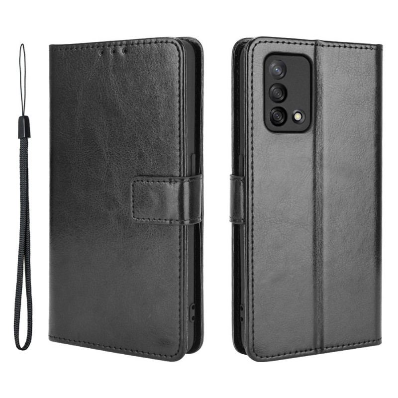 Capa De Couro Para Oppo A74 4G Couro Falso Chamativo