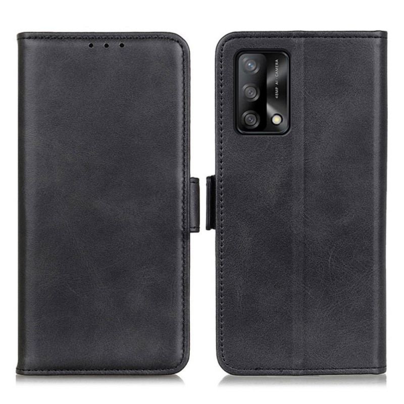 Capa De Couro Para Oppo A74 4G Flip Aba Dupla