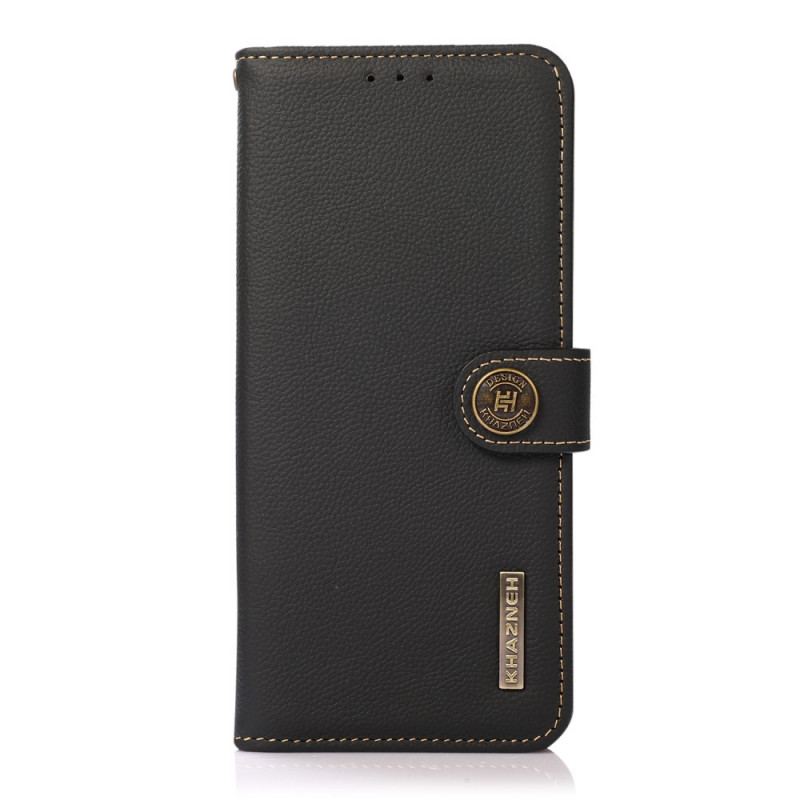 Capa De Couro Para Oppo A74 4G Khazneh Rfid Couro Genuíno