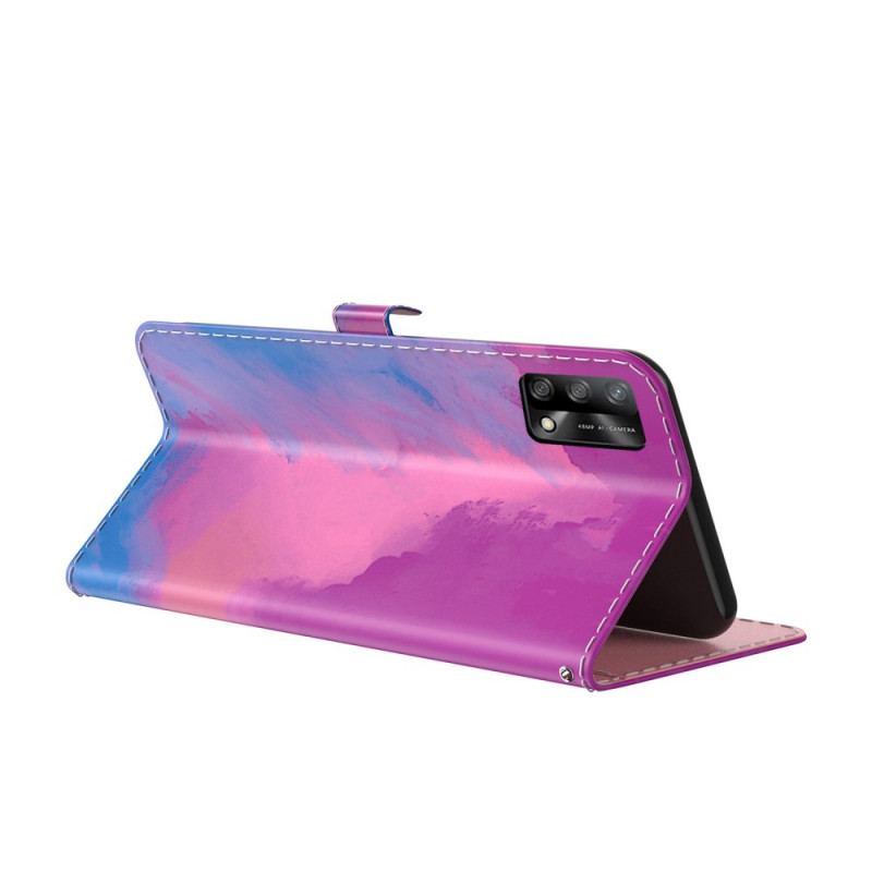 Capa Flip Para Oppo A74 4G Aquarela