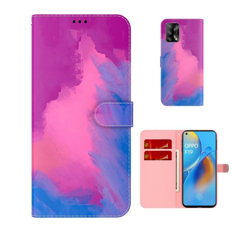 Capa Flip Para Oppo A74 4G Aquarela