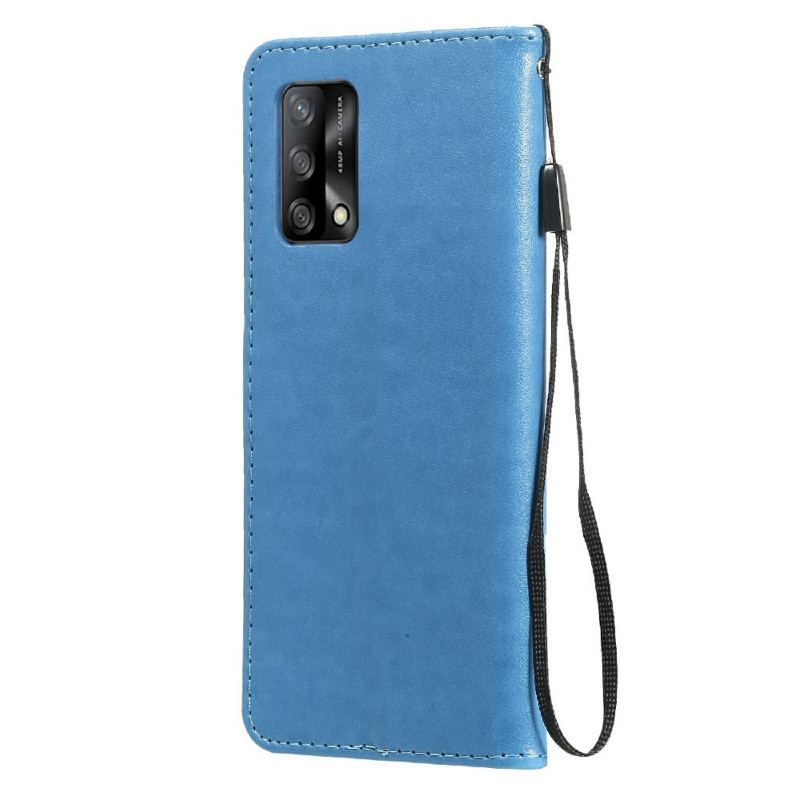 Capa Flip Para Oppo A74 4G De Cordão Gato E Abelha Com Cordão
