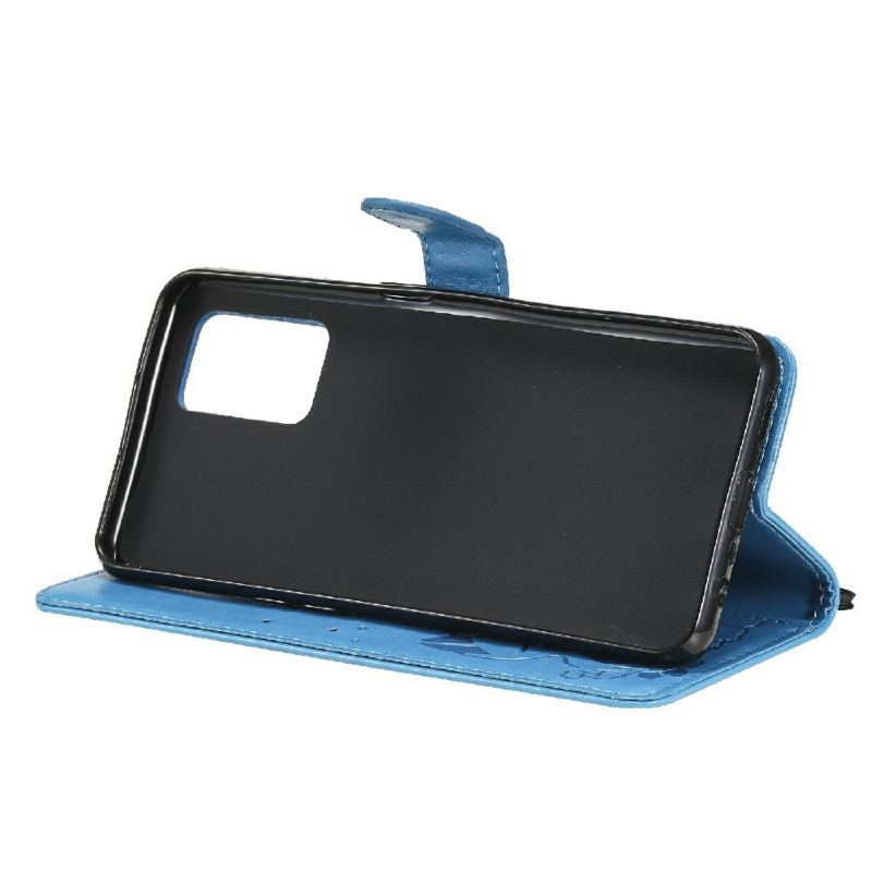 Capa Flip Para Oppo A74 4G De Cordão Gato E Abelha Com Cordão
