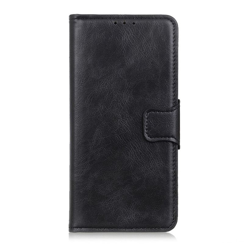 Capa Flip Para Oppo A74 4G Fecho Reversível Efeito Couro