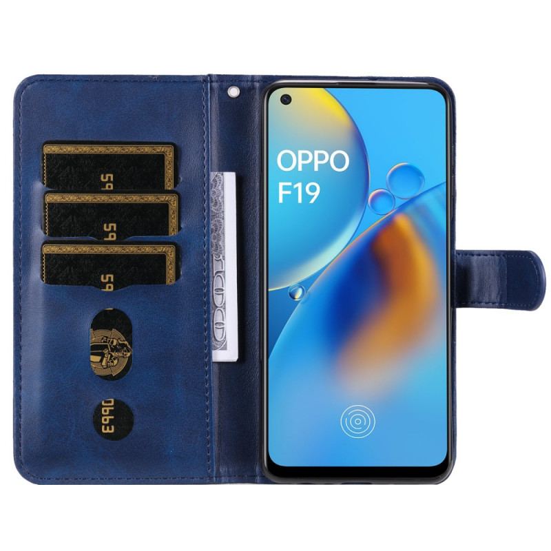 Capa Folio Para Oppo A74 4G Porta-moedas Vintage