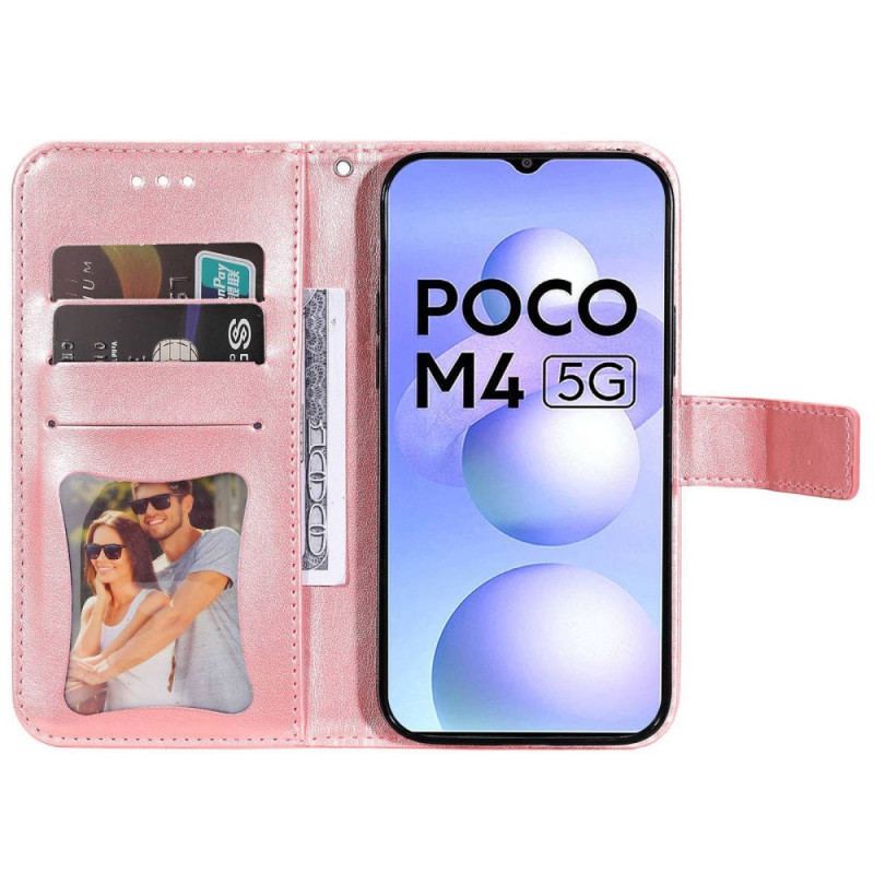 Capa De Couro Para Poco M4 5G De Cordão Mandala Strappy