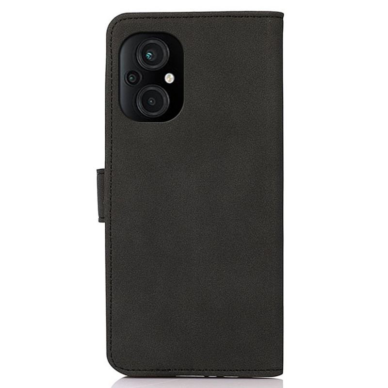 Capa De Couro Para Poco M4 5G Khazneh Efeito Couro