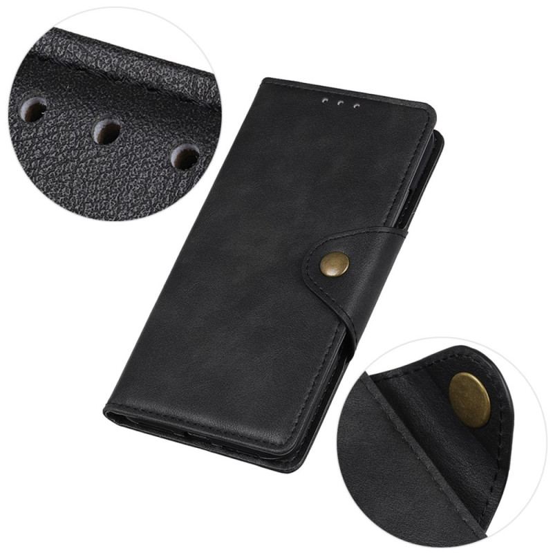 Capa Flip Para Poco M4 5G Botão Magnético De Couro Falso