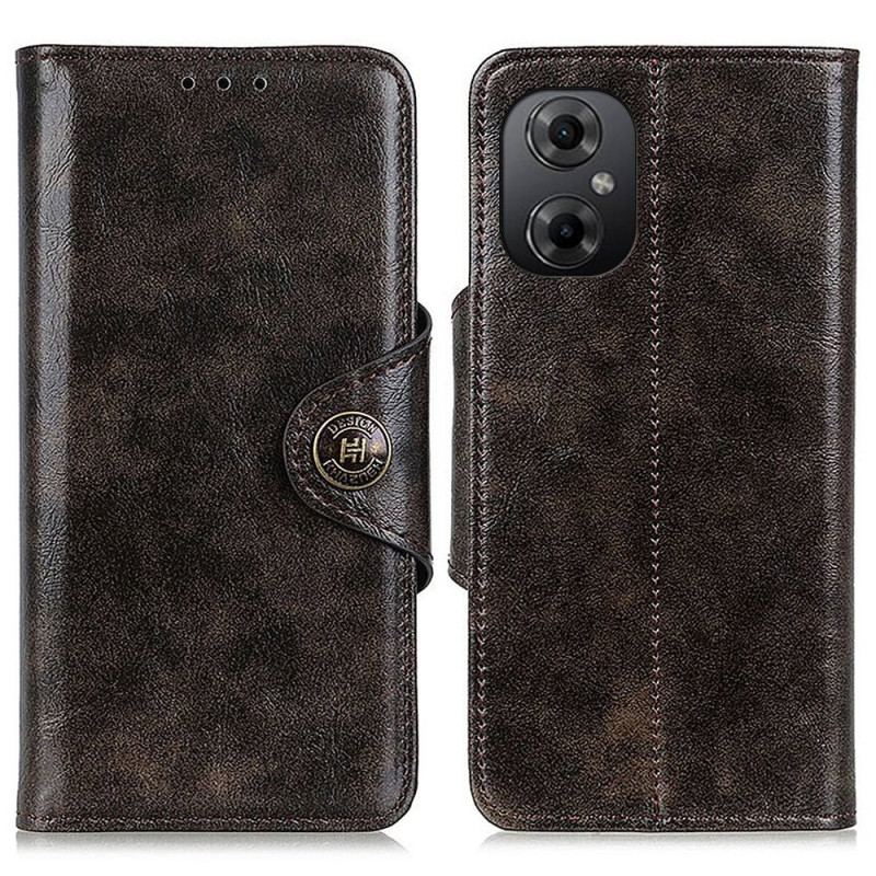 Capa Flip Para Poco M4 5G Couro Envernizado Sintético Com Botão Magnético