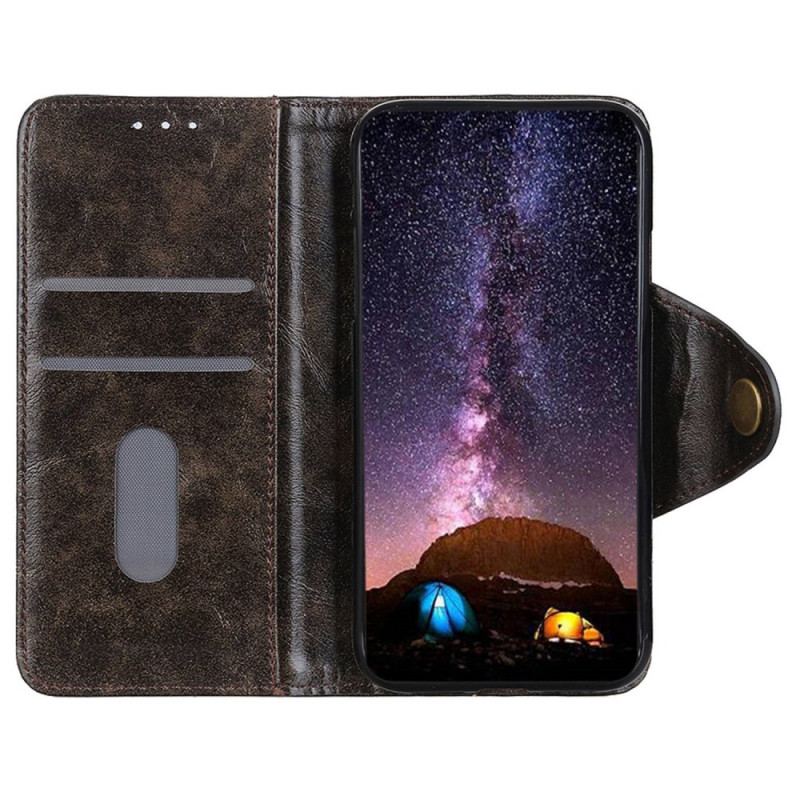 Capa Flip Para Poco M4 5G Couro Envernizado Sintético Com Botão Magnético