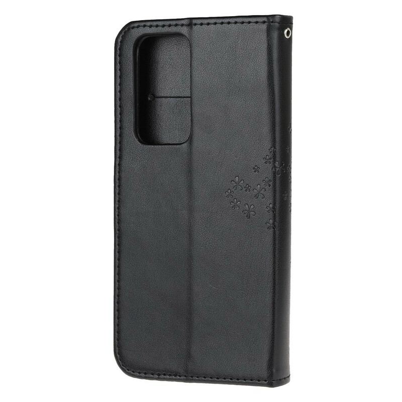 Capa De Couro Para Xiaomi Mi 10T / 10T Pro De Cordão Tanga E Corujas