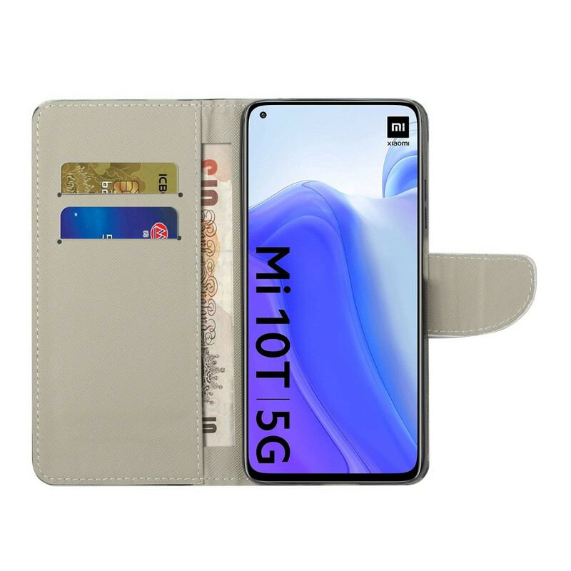 Capa De Couro Para Xiaomi Mi 10T / 10T Pro Torre Eiffel Retrô