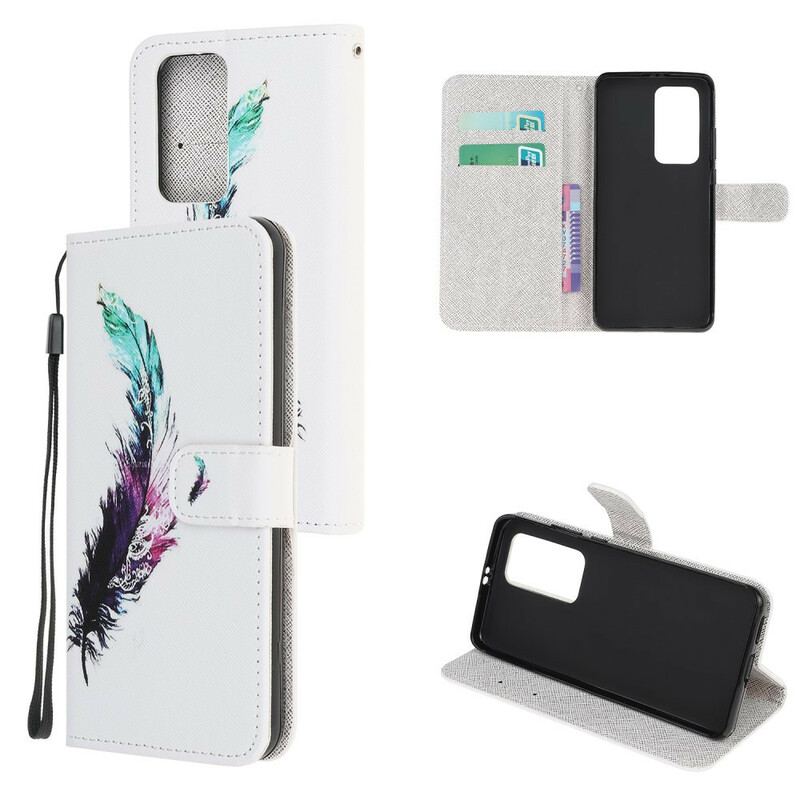 Capa Flip Para Xiaomi Mi 10T / 10T Pro De Cordão Pena Com Cordão