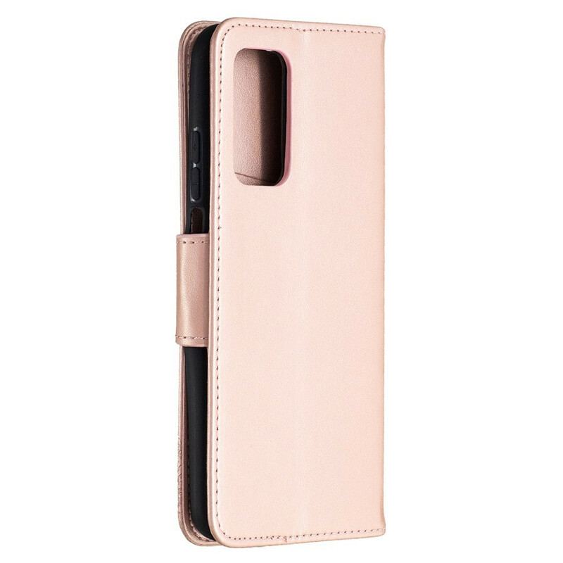 Capa Flip Para Xiaomi Mi 10T / 10T Pro De Cordão Strappy Estampado Borboletas