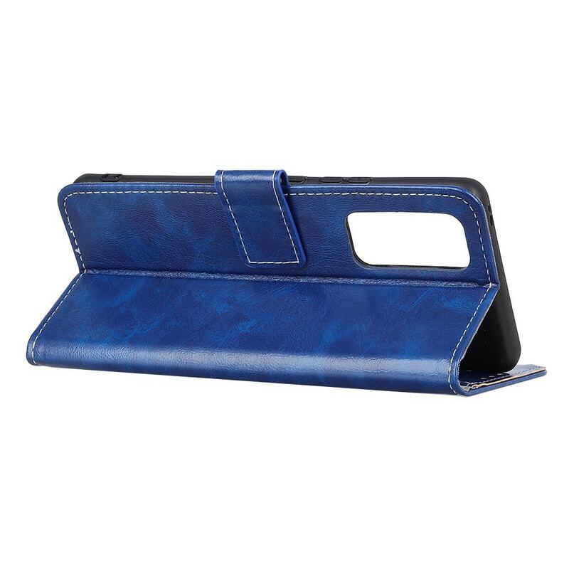 Capa Flip Para Xiaomi Mi 10T / 10T Pro Costuras Brilhantes E Expostas