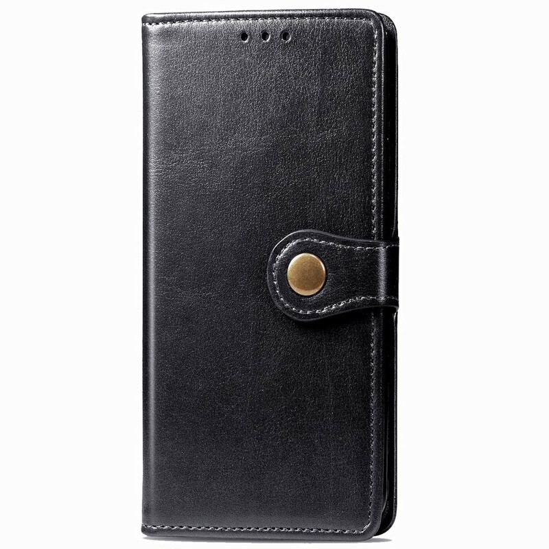 Capa Flip Para Xiaomi Mi 10T / 10T Pro Couro Falso E Fecho Vintage