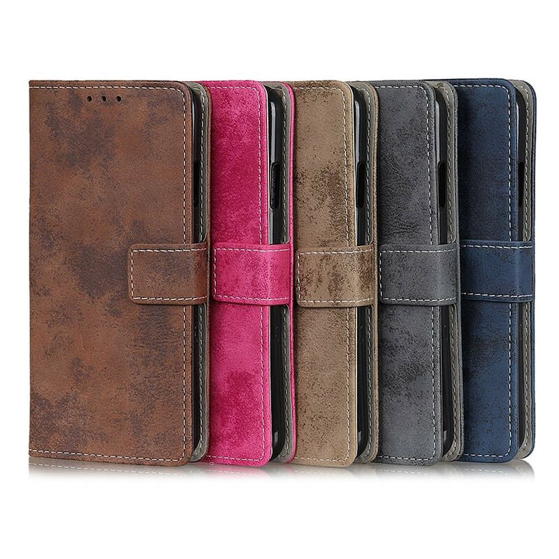 Capa Flip Para Xiaomi Mi 10T / 10T Pro Efeito Couro Vintage