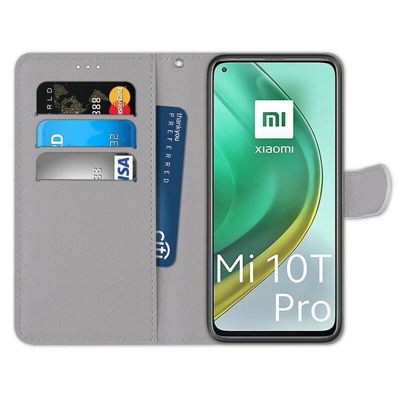 Capa Flip Para Xiaomi Mi 10T / 10T Pro Leão Com Cordão
