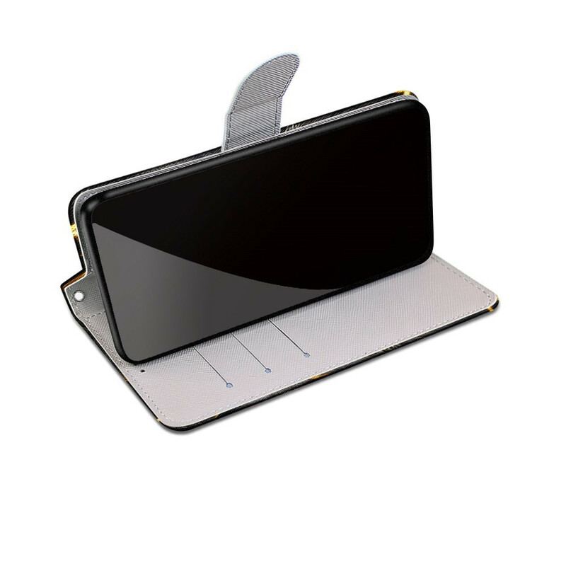 Capa Flip Para Xiaomi Mi 10T / 10T Pro Leão Com Cordão
