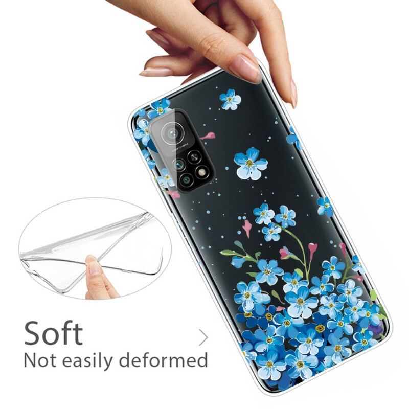 Capa Para Xiaomi Mi 10T / 10T Pro Buquê De Flores Azuis