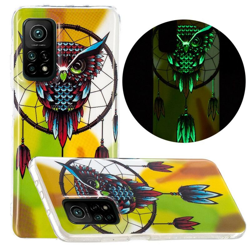 Capa Para Xiaomi Mi 10T / 10T Pro Coruja Fluorescente Apanhador De Sonhos