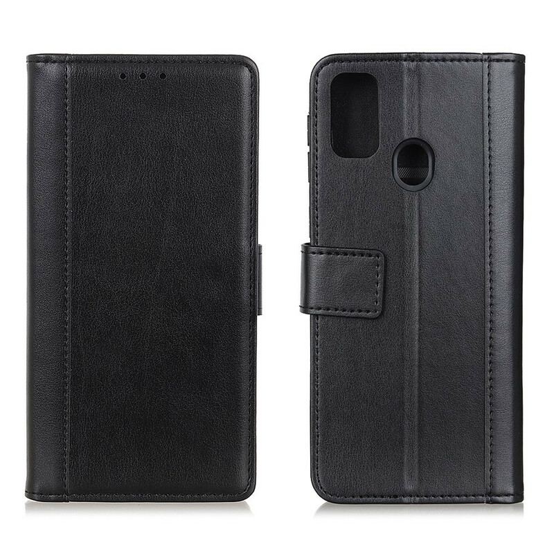 Capa De Celular Para Google Pixel 5A Flip Clássico Couro De Lichia Rachado