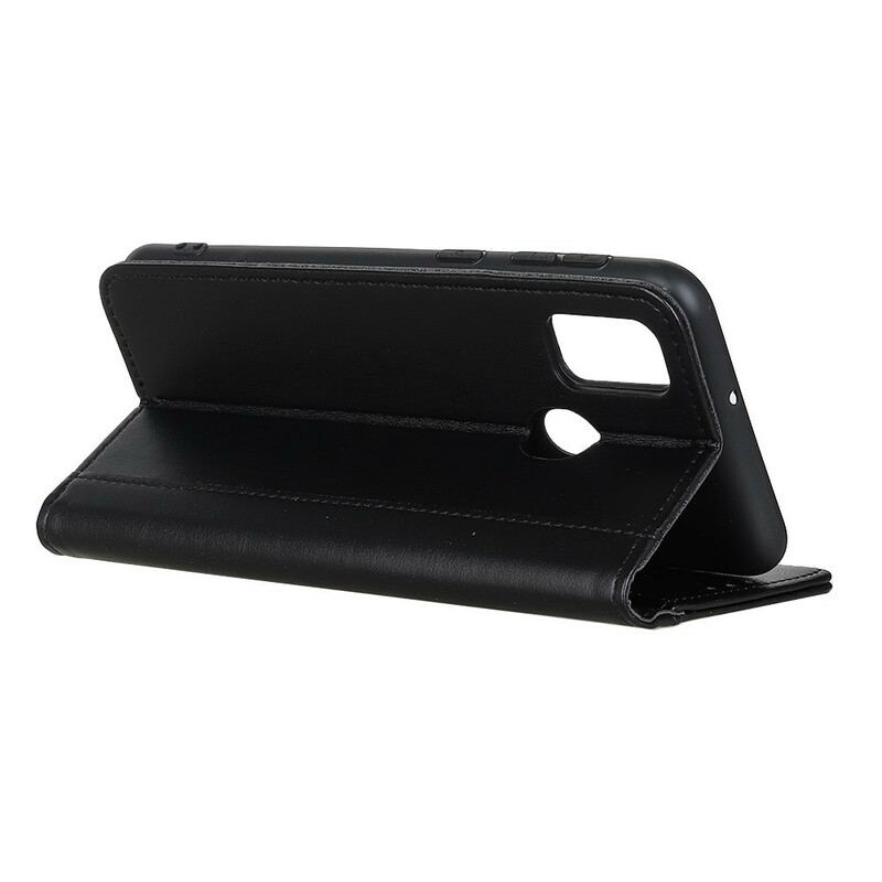 Capa De Celular Para Google Pixel 5A Flip Clássico Couro De Lichia Rachado