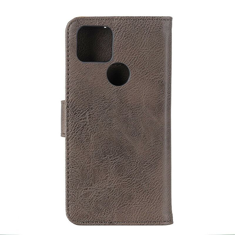 Capa Flip Para Google Pixel 5A Imitação De Couro Khazneh
