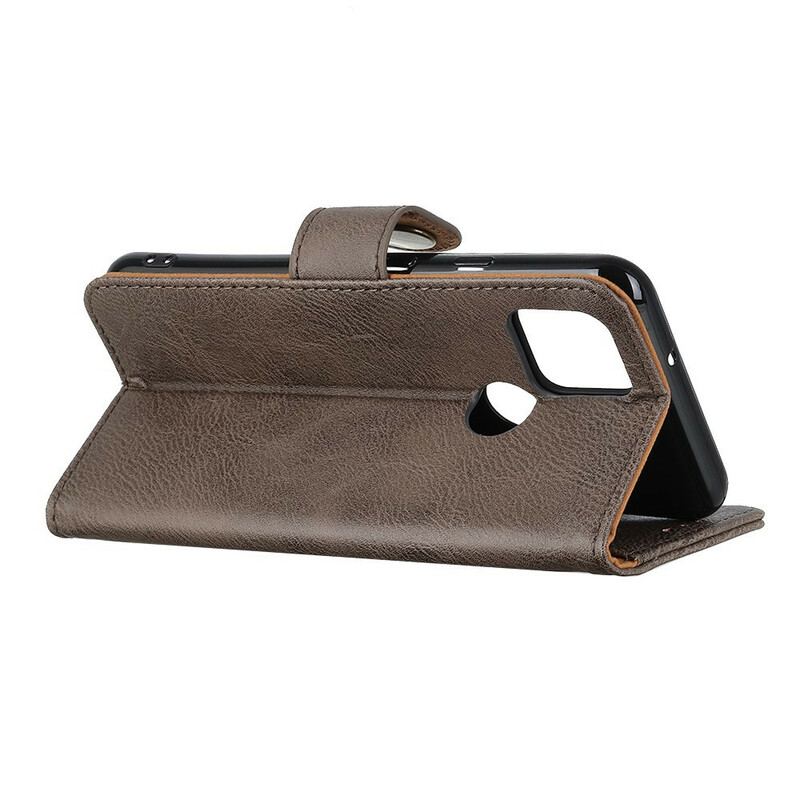 Capa Flip Para Google Pixel 5A Imitação De Couro Khazneh