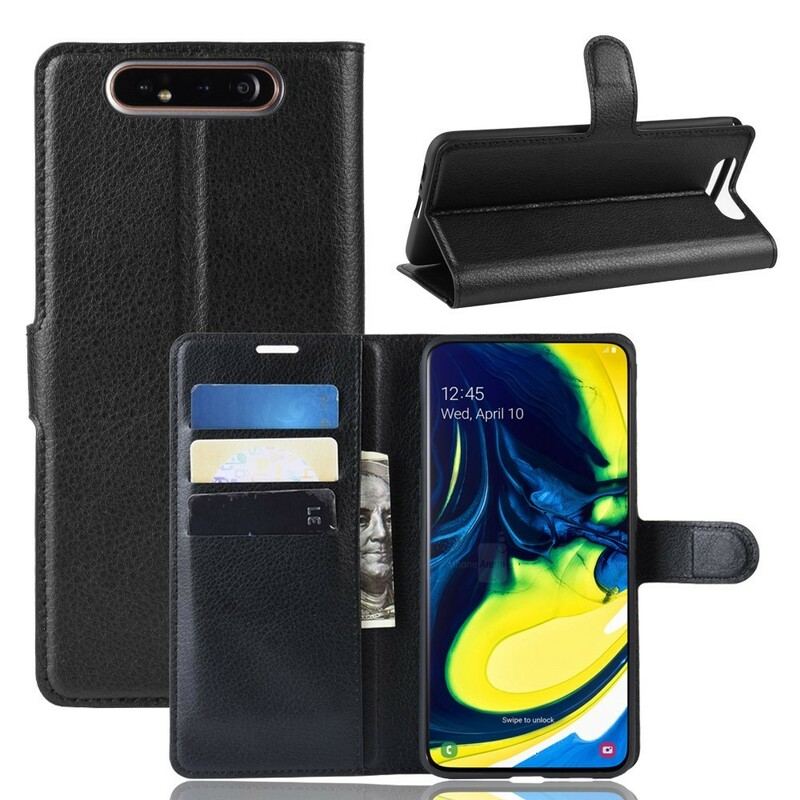Capa De Couro Para Samsung Galaxy A80 / A90 Couro Sintético Retrô